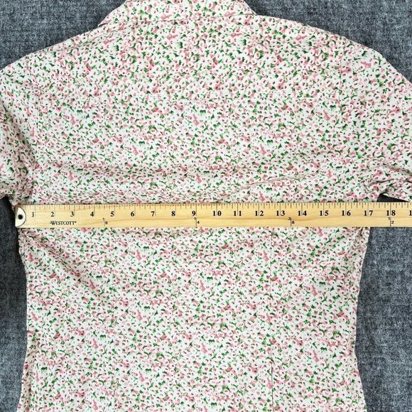 Talbots Floral Button Down Shirt - Cream and Pink - Picture 9 of 12